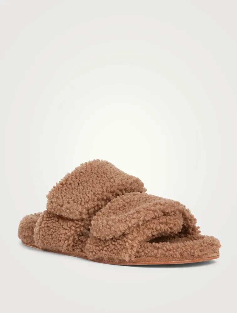 Shearling Slide Sandals