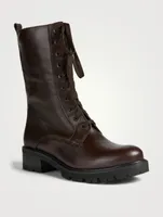 Capri Leather Combat Boots