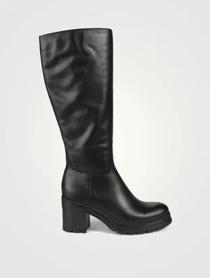 Primrose Leather Heeled Knee-High Boots