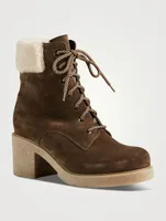 Zoom Suede Heeled Lace-Up Ankle Boots