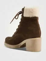 Zoom Suede Heeled Lace-Up Ankle Boots