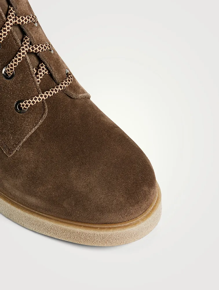 Zoom Suede Heeled Lace-Up Ankle Boots