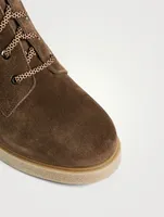 Zoom Suede Heeled Lace-Up Ankle Boots