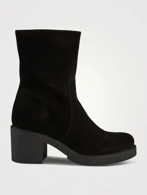 Zed Suede Heeled Ankle Boots