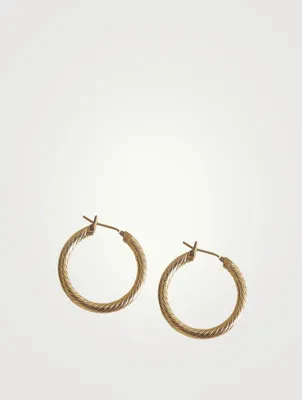 14K Gold Plated Etched Hoop Earrings