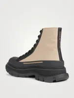 Tread Slick Canvas And Leather Platform High-Top Sneakers