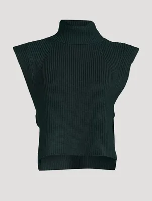 Megan Merino Wool Turtleneck Sweater Vest