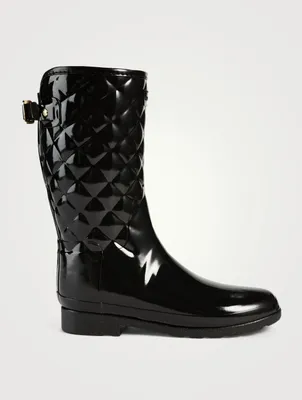 Refined Quilted Gloss Rain Boots