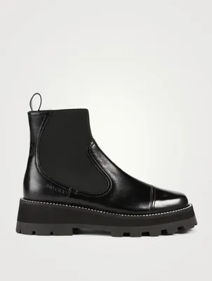 Clayton Leather Chelsea Boots With Crystal Trim