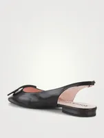 Gommettine Lacquered Buckle Leather Slingback Flats