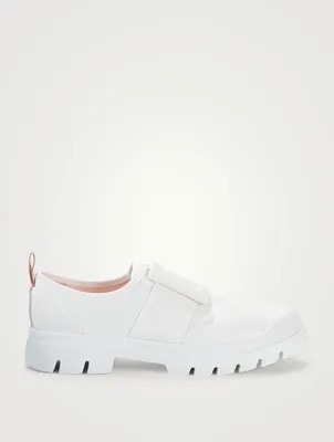 Walky Viv' Lacquered Buckle Leather Sneakers