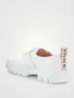 Walky Viv' Lacquered Buckle Leather Sneakers