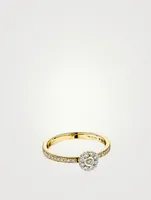 Diamond Flower 18K Gold Ring With Diamonds