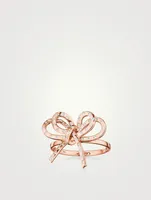 Romance 18K Rose Gold Ribbon Ring With Diamonds