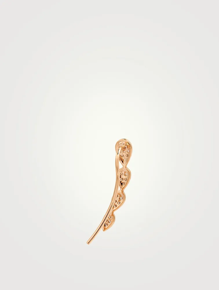 Bestow 18K Rose Gold Climber Earrings With Diamonds