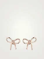 Romance 18K Rose Gold Ribbon Earrings With Diamonds