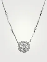 Diamond Flower 18K White Gold Necklace With Diamonds