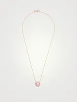 Bestow 18K Rose Gold Necklace With Pink Sapphire And Diamonds