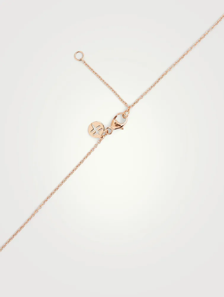 Bestow 18K Rose Gold Necklace With Pink Sapphire And Diamonds