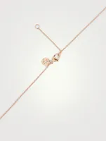 Bestow 18K Rose Gold Necklace With Pink Sapphire And Diamonds