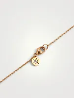 Romance 18K Rose Gold Ribbon Lariat Necklace With Diamonds