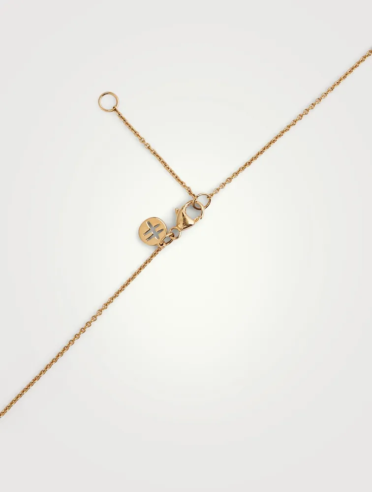 Romance 18K Gold Ribbon Lariat Necklace With Diamonds