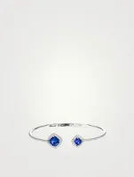 Spectrum 18K White Gold Bangle Bracelet With Violet Iolite And Diamonds