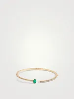 Spectrum 18K Gold Bangle Bracelet With Emerald And Diamonds