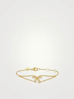 Romance 18K Gold Ribbon Bracelet With Diamonds
