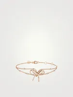 Romance 18K Rose Gold Ribbon Bracelet With Diamonds