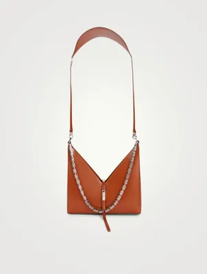 Small Cut Out Leather Bag With Chain