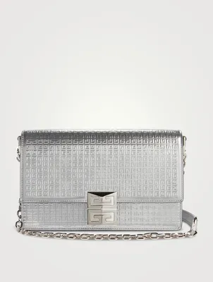 Small 4G Metallic Leather Crossbody Bag With Chain