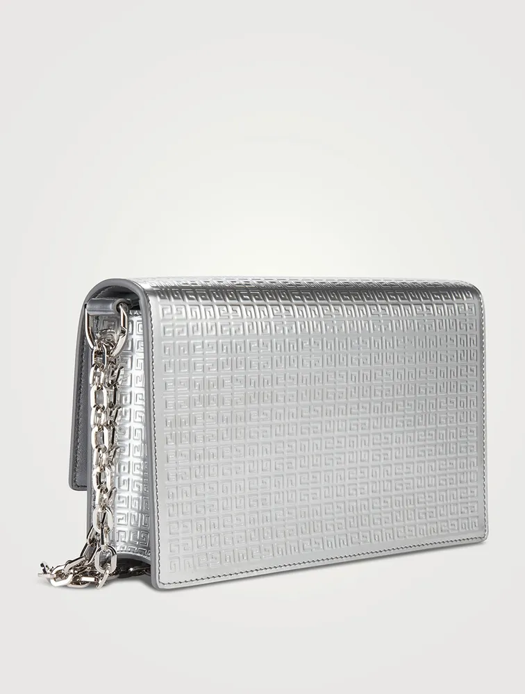 Small 4G Metallic Leather Crossbody Bag With Chain