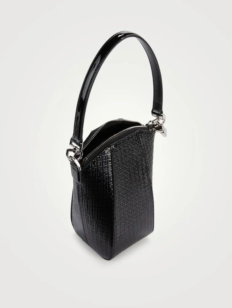 Mini Antigona Vertical Embossed Leather Crossbody Chain Bag