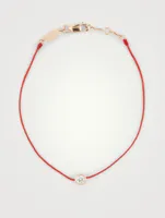 So Pure 18K Rose Gold String Bracelet With Diamond