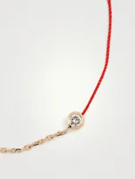 Pure 18K Rose Gold String-Chain Bracelet With Diamond