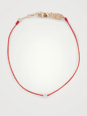 Absolu 18K Rose Gold String Bracelet With Diamond