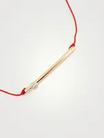 Tube 18K Gold String Bracelet With Diamond