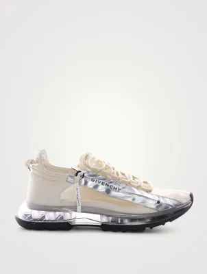 Spectre Low Mesh Runner Sneakers With Logo Zip & Clear Sole