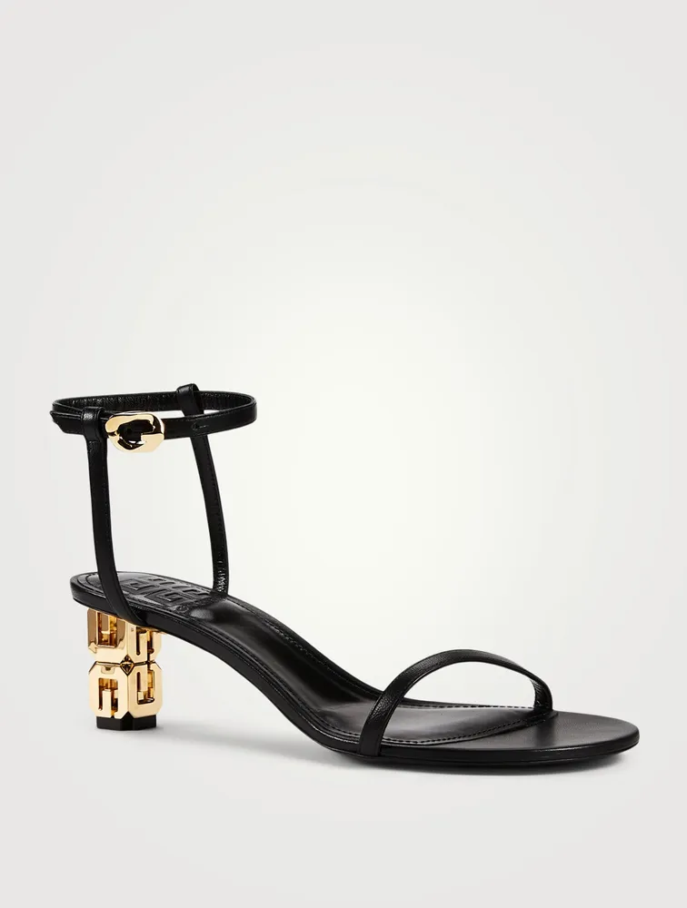 G Cube Leather Heeled Sandals