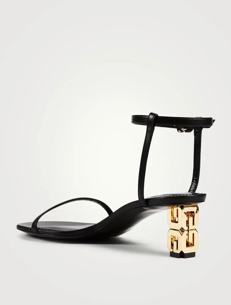 G Cube Leather Heeled Sandals