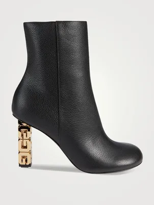 G Cube Leather Heeled Ankle Boots