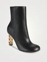 G Cube Leather Heeled Ankle Boots