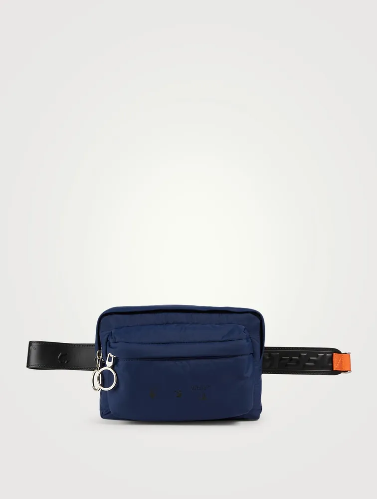 Nylon Belt Bag With Leather Belt