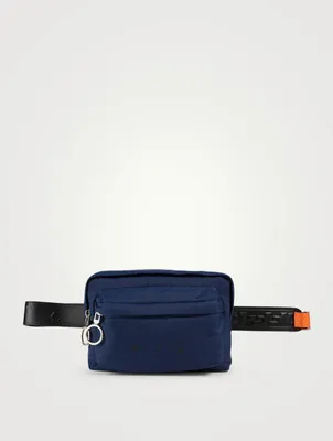 Nylon Belt Bag With Leather Belt