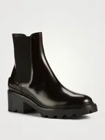 Block-Heel Leather Chelsea Boots