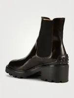 Block-Heel Leather Chelsea Boots