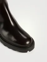 Block-Heel Leather Chelsea Boots