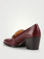 Block-Heel Leather Loafers