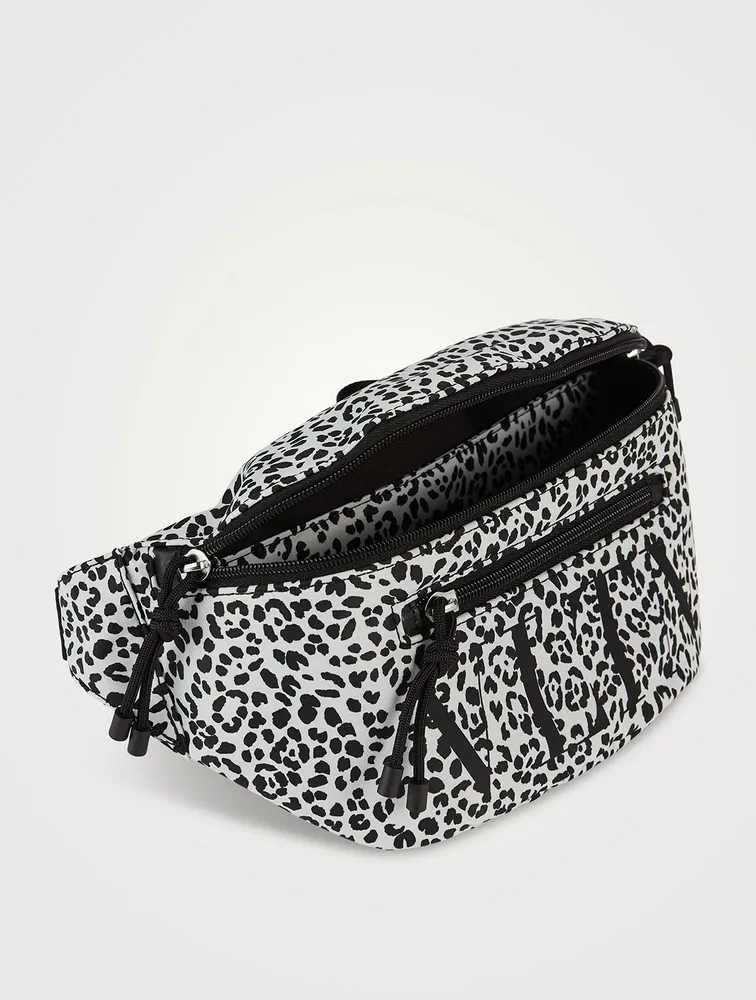 VLTN Leather Belt Bag In Animal Print